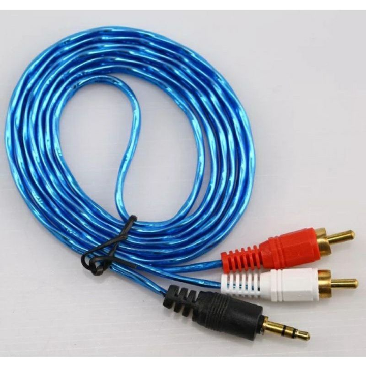CABLE AUDIO Y VIDEO 2X1 FINO AZUL 1.5MT BLISTER